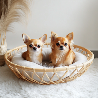 Pet bed, wicker dog bed, cat bed, American-style retro solid wood animal house furniture, Teddy Bichon Frise dog mattress
