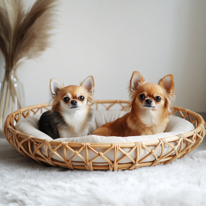 Pet bed, wicker dog bed, cat bed, American-style retro solid wood animal house furniture, Teddy Bichon Frise dog mattress - Image 5