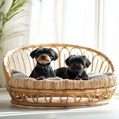 Pet bed, wicker dog bed, cat bed, American-style retro solid wood animal house furniture, Teddy Bichon Frise dog mattress - Image 8