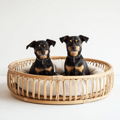 Pet bed, wicker dog bed, cat bed, American-style retro solid wood animal house furniture, Teddy Bichon Frise dog mattress - Image 8