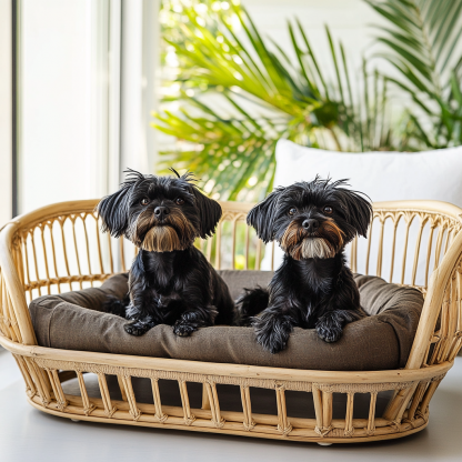 Pet bed, wicker dog bed, cat bed, American-style retro solid wood animal house furniture, Teddy Bichon Frise dog mattress - Image 9