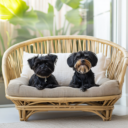Pet bed, wicker dog bed, cat bed, American-style retro solid wood animal house furniture, Teddy Bichon Frise dog mattress - Image 7