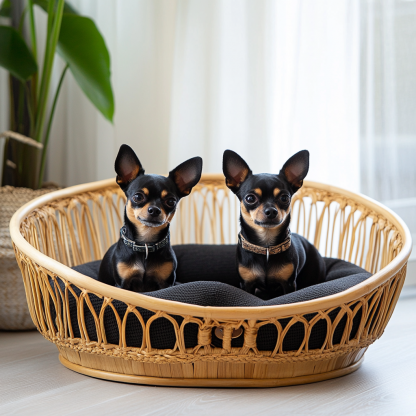 Pet bed, wicker dog bed, cat bed, American-style retro solid wood animal house furniture, Teddy Bichon Frise dog mattress - Image 7