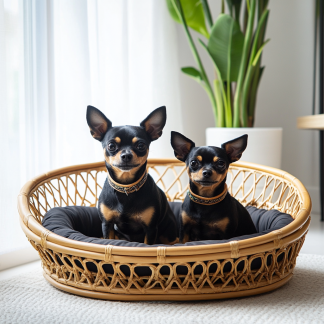 Pet bed, wicker dog bed, cat bed, American-style retro solid wood animal house furniture, Teddy Bichon Frise dog mattress