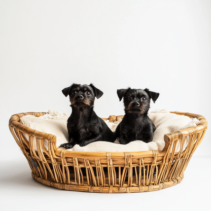 Pet bed, wicker dog bed, cat bed, American-style retro solid wood animal house furniture, Teddy Bichon Frise dog mattress - Image 9