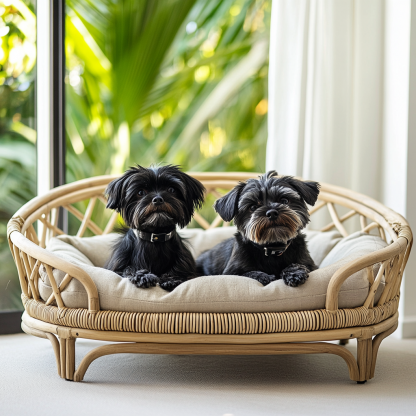Pet bed, wicker dog bed, cat bed, American-style retro solid wood animal house furniture, Teddy Bichon Frise dog mattress - Image 8