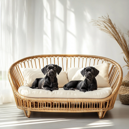 Pet bed, wicker dog bed, cat bed, American-style retro solid wood animal house furniture, Teddy Bichon Frise dog mattress - Image 6