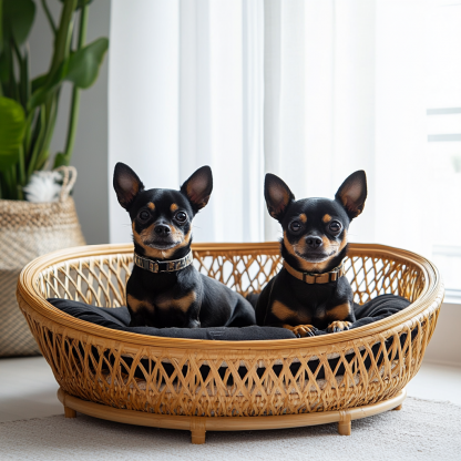 Pet bed, wicker dog bed, cat bed, American-style retro solid wood animal house furniture, Teddy Bichon Frise dog mattress - Image 6