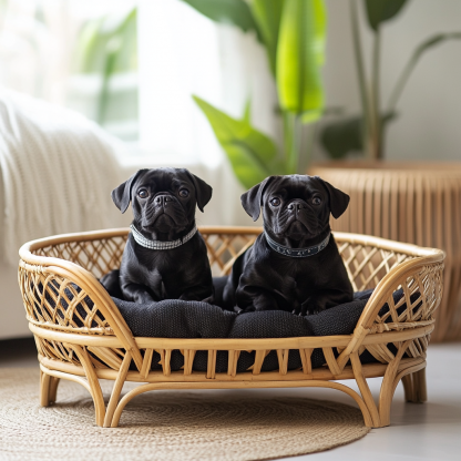 Pet bed, wicker dog bed, cat bed, American-style retro solid wood animal house furniture, Teddy Bichon Frise dog mattress - Image 8