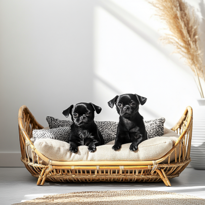 10 Pet beds, wicker dog beds, cat beds, American-style retro solid wood animal house furniture, Teddy Bichon Frise dog bed MATS - Image 5