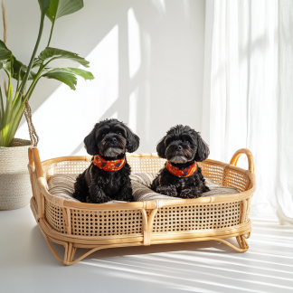 10 Pet beds, wicker dog beds, cat beds, American-style retro solid wood animal house furniture, Teddy Bichon Frise dog bed MATS