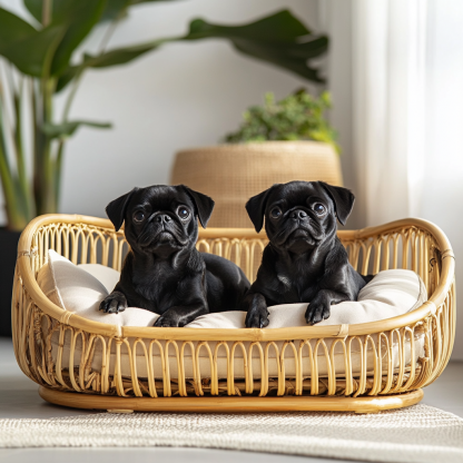 Pet bed, wicker dog bed, cat bed, American-style retro solid wood animal house furniture, Teddy Bichon Frise dog mattress - Image 7