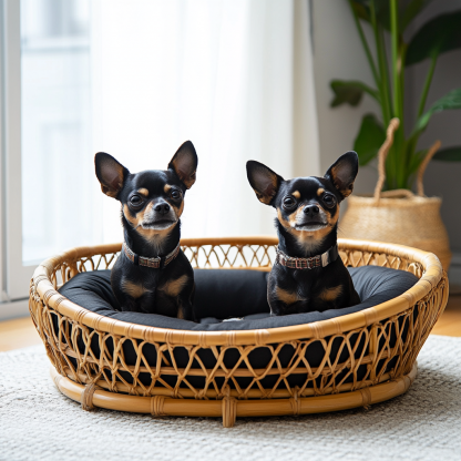 Pet bed, wicker dog bed, cat bed, American-style retro solid wood animal house furniture, Teddy Bichon Frise dog mattress - Image 9