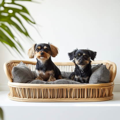 Pet bed, wicker dog bed, cat bed, American-style retro solid wood animal house furniture, Teddy Bichon Frise dog mattress - Image 8