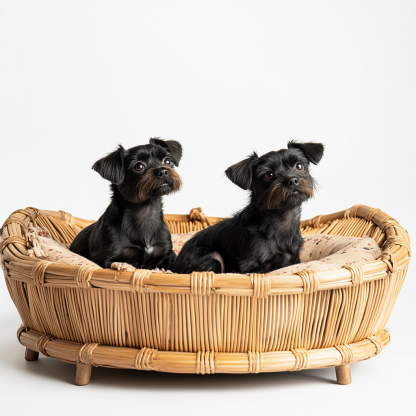 Pet bed, wicker dog bed, cat bed, American-style retro solid wood animal house furniture, Teddy Bichon Frise dog mattress - Image 3