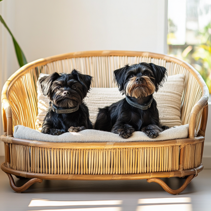 Pet bed, wicker dog bed, cat bed, American-style retro solid wood animal house furniture, Teddy Bichon Frise dog mattress - Image 3
