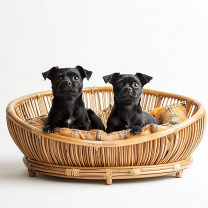 Pet bed, wicker dog bed, cat bed, American-style retro solid wood animal house furniture, Teddy Bichon Frise dog mattress - Image 5