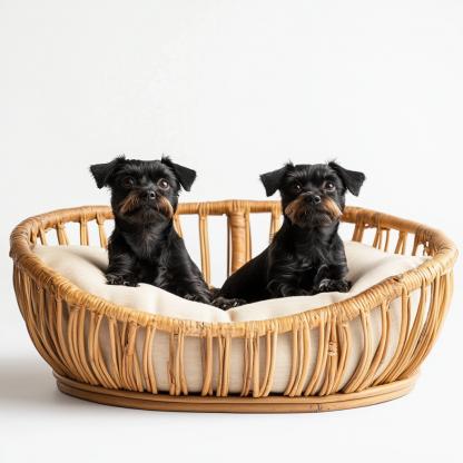 Pet bed, wicker dog bed, cat bed, American-style retro solid wood animal house furniture, Teddy Bichon Frise dog mattress - Image 3