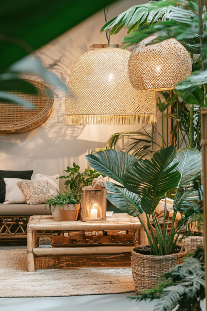 Chinese-style retro floor lamp, living room, hotel, villa, leisure club, creative bowling, rattan lamp, floor table lamp - Image 10