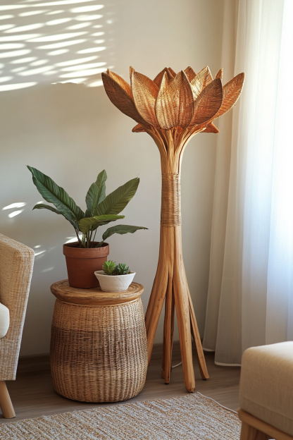 Wabi-sabi style floor lamp, living room sofa, bedroom bedside lamp, homestay hotel model room decorative item - Image 2