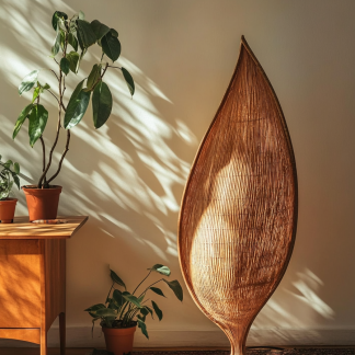 Chinese-style retro floor lamp, living room, hotel, villa, leisure club, creative bowling, rattan lamp, floor table lamp