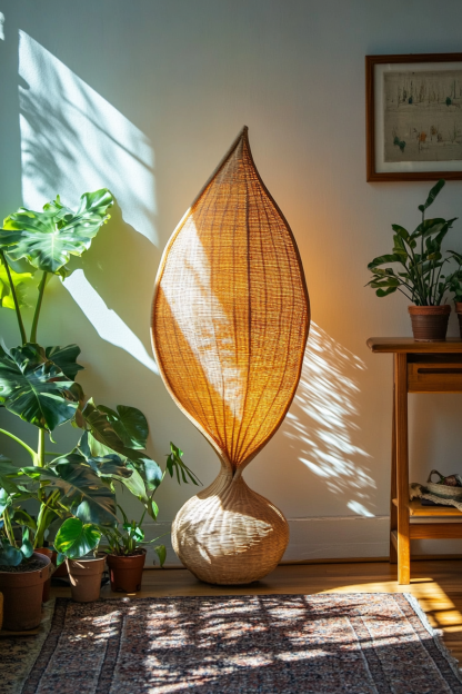 Wabi-sabi style bamboo and rattan chandeliers, Zen-inspired tea room, creative bar counter decoration, hotel, Japanese personality - Image 4