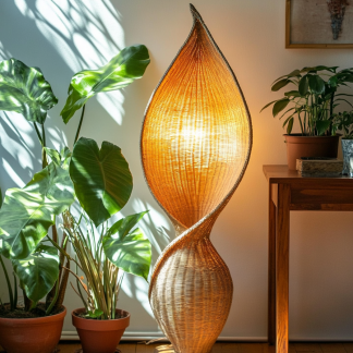 Wabi-sabi style bamboo and rattan chandelier, Zen tea room, homestay designer, living room, bedroom, dining room, retro Japanese personality