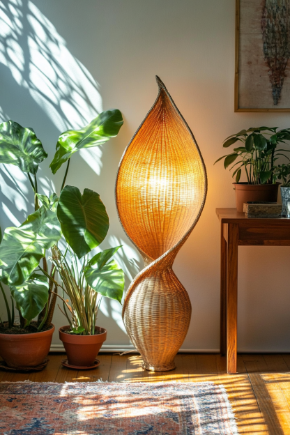 Wabi-sabi style bamboo and rattan chandelier, Zen tea room, homestay designer, living room, bedroom, dining room, retro Japanese personality