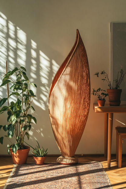 Wabi-sabi style floor lamp, Southeast Asian living room, bedroom, homestay study, tea room, Zen hotel, rattan Japanese-style floor lamp - Image 8