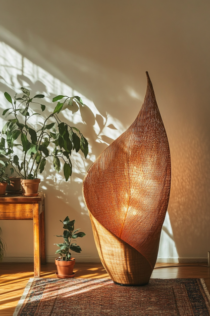 Wabi-sabi style floor lamp, Southeast Asian living room, bedroom, homestay study, tea room, Zen hotel, rattan Japanese-style floor lamp - Image 6