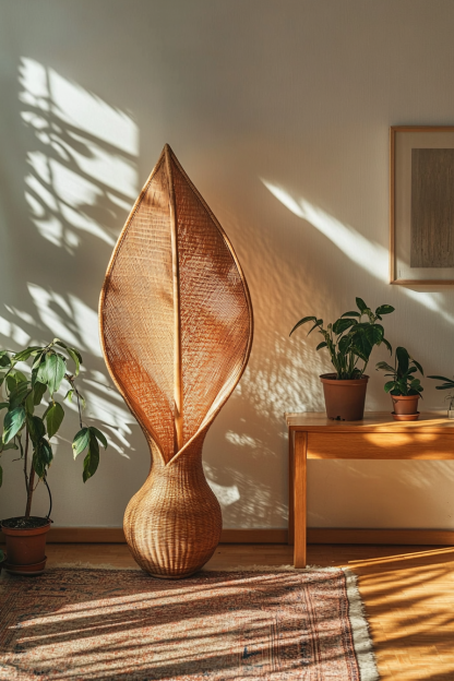 Wabi-sabi style floor lamp, Southeast Asian living room, bedroom, homestay study, tea room, Zen hotel, rattan Japanese-style floor lamp
