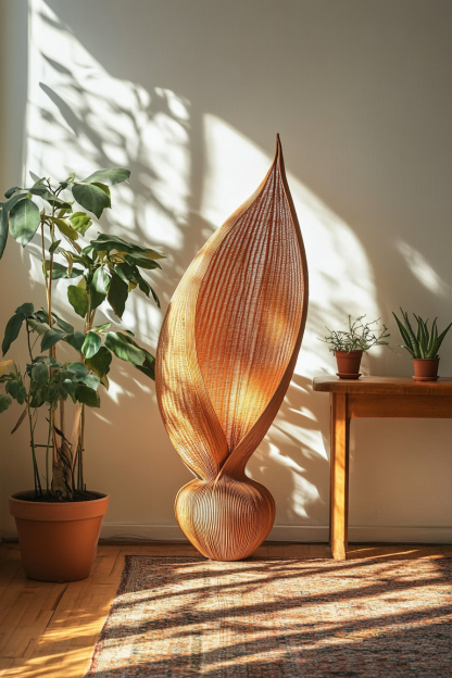 Wabi-sabi style rattan floor lamp, homestay hotel model room decorative item, Zen, Japanese and Chinese retro style - Image 10