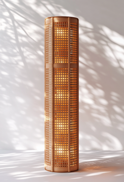 Restaurant rattan woven floor lamp, Zen-inspired homestay candlestick, handmade hotel shop, bedroom clothing store, decorative items - Image 4