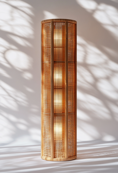 Restaurant rattan woven floor lamp, Zen-inspired homestay candlestick, handmade hotel shop, bedroom clothing store, decorative items - Image 3