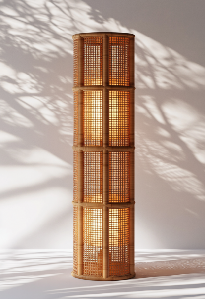 Restaurant rattan woven floor lamp, Zen-inspired homestay candlestick, handmade hotel shop, bedroom clothing store, decorative items - Image 2