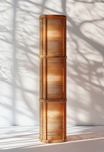 1010 Wabi-sabi style restaurant rattan woven floor lamps, Japanese retro shop, restaurant, hot pot restaurant lamps, tea room lamps - Image 9