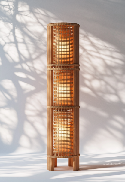 1010 Wabi-sabi style restaurant rattan woven floor lamps, Japanese retro shop, restaurant, hot pot restaurant lamps, tea room lamps - Image 8