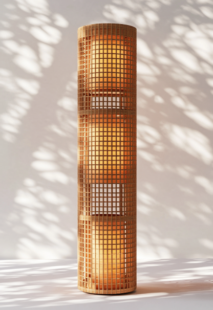 1010 Wabi-sabi style restaurant rattan woven floor lamps, Japanese retro shop, restaurant, hot pot restaurant lamps, tea room lamps