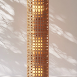 Wabi-sabi style rattan floor lamp, Japanese-style guesthouse bedside living room decorative lamp, atmosphere home study, balcony bedroom