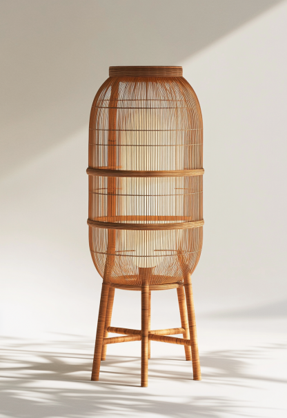 Wabi-sabi style rattan floor lamp, living room, sofa, bedroom, Japanese-style outdoor bedside garden, dining room decoration, homestay - Image 5