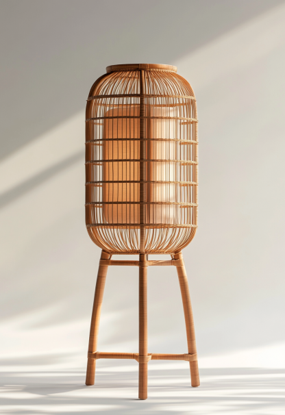 Wabi-sabi style rattan floor lamp, living room, sofa, bedroom, Japanese-style outdoor bedside garden, dining room decoration, homestay - Image 4