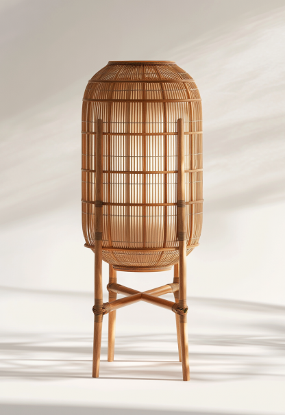 Wabi-sabi style rattan floor lamp, living room, sofa, bedroom, Japanese-style outdoor bedside garden, dining room decoration, homestay - Image 2