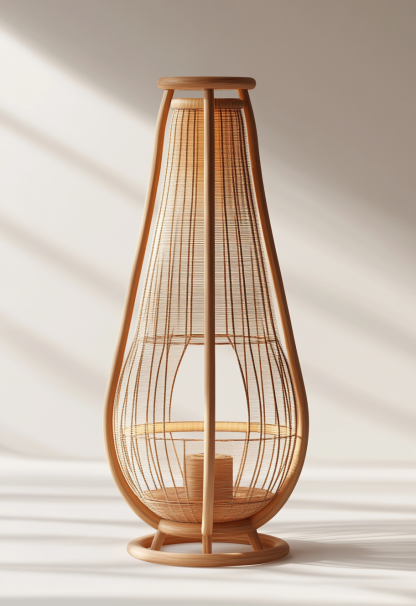 1010 Wabi-sabi style restaurant rattan woven floor lamps, Japanese retro shop, restaurant, hot pot restaurant lamps, tea room lamps - Image 7