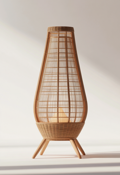 1010 Wabi-sabi style restaurant rattan woven floor lamps, Japanese retro shop, restaurant, hot pot restaurant lamps, tea room lamps - Image 6