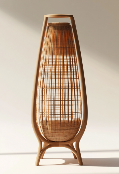 Wabi-sabi style restaurant, wicker woven floor lamps, simple and modern tea table, Nordic decorative lamps, Japanese retro Zen atmosphere - Image 7