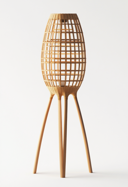 Wabi-sabi style rattan floor lamp, living room, sofa, bedroom, Japanese-style outdoor bedside garden, dining room decoration, homestay - Image 3