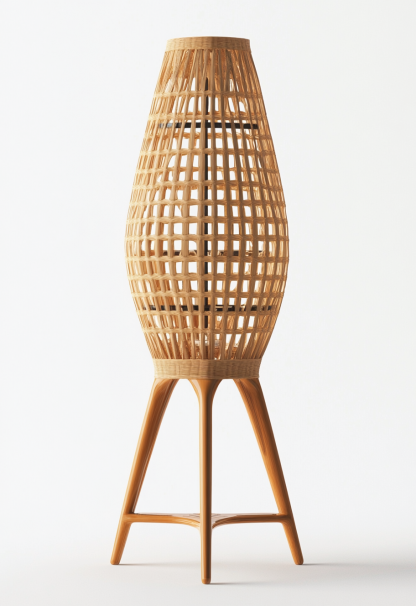 Wabi-sabi style rattan floor lamp, living room, sofa, bedroom, Japanese-style outdoor bedside garden, dining room decoration, homestay - Image 2