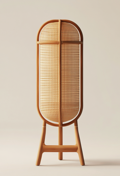 10 Wabi-sabi style restaurant rattan woven floor lamps, Japanese retro shop restaurant hot pot restaurant lamps, Zen tea room lamps - Image 8