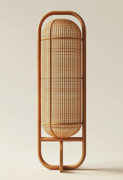 10 Wabi-sabi style restaurant rattan woven floor lamps, Japanese retro shop restaurant hot pot restaurant lamps, Zen tea room lamps - Image 7