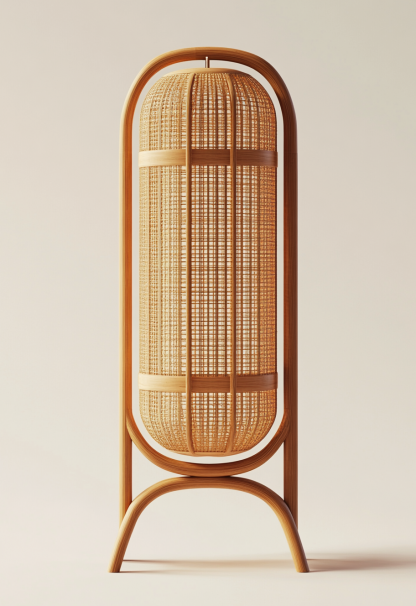 10 Wabi-sabi style restaurant rattan woven floor lamps, Japanese retro shop restaurant hot pot restaurant lamps, Zen tea room lamps